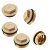 UOCAI Pack of 2 Brass Plugs with Rubber Ring, Pipe