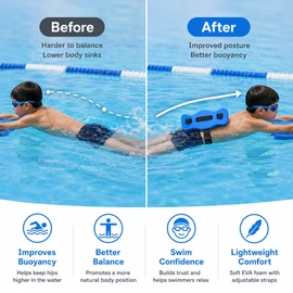 Adjustable Swim Buoyancy Belt for Pool Training – EVA Swimming Aid for Kids, Adults and Beginner Practice