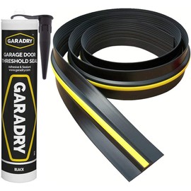 ½” High Garage Door Threshold Seal Kit 10’3” Length | Flexible PVC | Complete Kit Includes 1 Adhesive | GaraDry