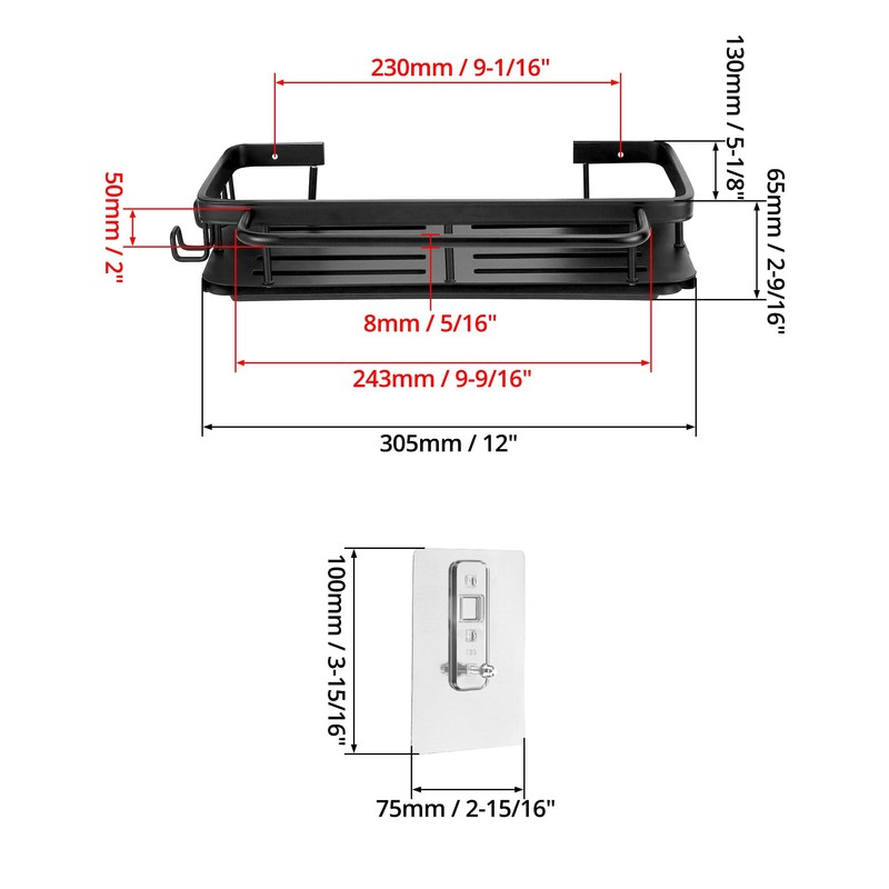 QWORK® Sink Organiser, Hanging Sink Organiser, No Drilling, with Drain