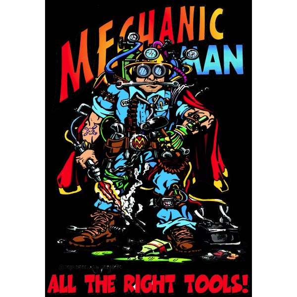 &#034;Mechanic Man&#034; Decal Sticker Tool Box Logo Mechanic ASE Technician