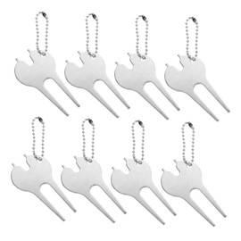 BESPORTBLE 8pcs Golf Green Fork Golfs Divot Fork Divot Repair Forks Golf Tees Golf Equipment Golf Training Accessories Golf Divot Tool Golf Stinger Driving Range Tees Golf Tool Steel Silver