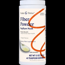 Foster & Thrive Fiber Powder Psyllium Husk Supplement Unflavored 48 Doses13 oz