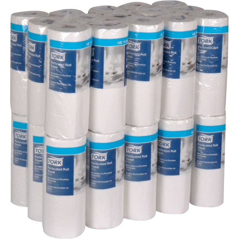 Tork HB1990A Perforated 2-Ply Roll Towel, White