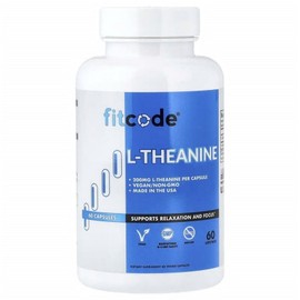 fitcode l-theanine 200mg veggie capsules 60 tablets FCD-02859, 1 piece / fitcode l-테아닌 200mg 베지 캡슐 60정 FCD-02859, 1개