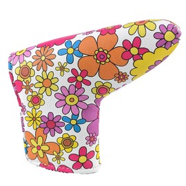 Foretra - Limited Edition Flower Pattern Putter Headcover, Quality PU Leather Magnetic Closure for Blade Style Putters