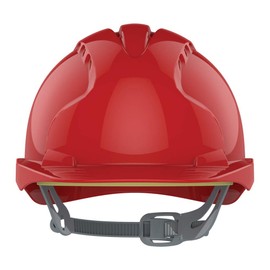 JSP EVO3 HDPE Safety Helmet for Construction/Building with OneTouch Slip Ratchet Red Vented (AJF160-000-600)