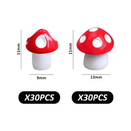 OAAO 60-Pack Mini Mushroom Statues, Cute Resin Mushroom Models, Fairy Garden Mushroom Decorations, Miniature Garden Landscape Crafts, Suit for Home Party Garden Decoration (2 Sizes)