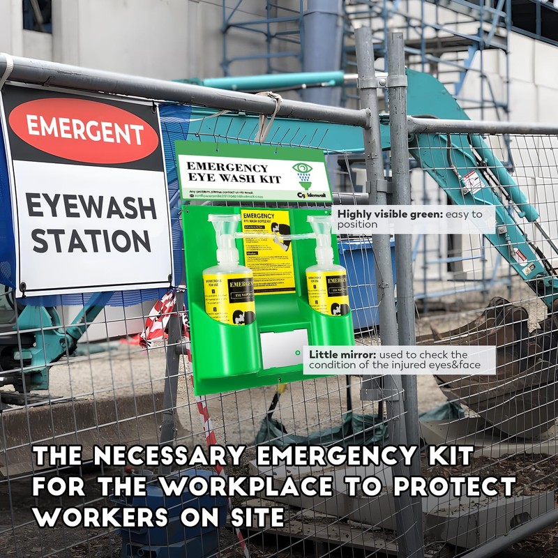 CGOLDENWALL Eye Wash Station Portable Emergency Eye Wash Kit, Wall
