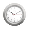 Mebus Radio-Controlled Wall Clock/Classic Model/Silver Frame/White Dial / 29 cm