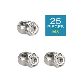 M8 Locknuts - IMScrews 304 Stainless Steel Locknuts - Durable Hardware for Home Repairs and Professional Projects Pack of 25