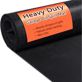 PTYTIFY Oil Spill Mat, 48×72 Inch Garage Floor Mat for Under Car, Waterproof, Reusable Washable Premium Oil Absorbent Pads Protects Floor from Oil Drips and Spills, Non-Slip, Black (48" x 72")
