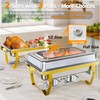 IMXSUMDA 2-Pack Chafing Dishes for Buffet with Glass Lids –