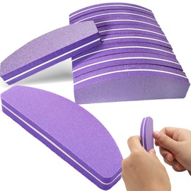 Buffer for Nails, Pack of 10 Nail Files for Gel Nails, 100/180 Grit Double-Sided for Nail Salons, DIY Nail Art, Home, Purple