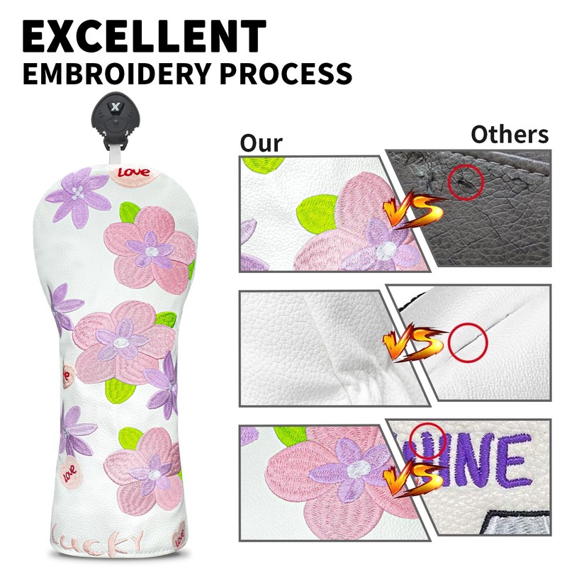 Golf Head Covers Golf Club Peach Blossom Design Golf Cover