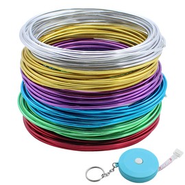 DXLing Craft Wire Set 6 Colours 2 mm Diameter Jewellery Wire 5 m Each Colour Decorative Wire Metal Wire for Crafts 6 Rolls Bending Wire with Tape Measure for Christmas Decoration Home Decoration