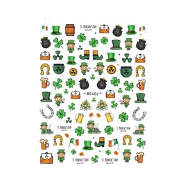 Generic Happy St Patrick's Day Parade Leprechaun Shamrock Drink Gold Hats Nail Sticker Wg486 Nail Wraps Art Stickers Manicure Supplies for Women for Home Nails Full Long Lasting Easy Apply and Remove
