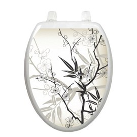 Cherry Blossoms Toilet Tattoo TT-1084-O Elongated Spring Theme Cover Bathroom