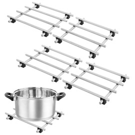 LOPYXBR 4 PCS Trivets for Kitchen Worktops, 18 x 18 cm Hot Pan Stand for Worktops, Square Stainless Steel Trivets for Hot Pans, Anti Slip Trivets Kitchen Worktop Protector for Kitchen Worktops