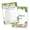 Safari Animals Baby Shower Games Cards, Baby Shower Family Feud