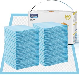 Baby Disposable Changing Pad, 100 Count Thicken and High Absorb Incontinence Changing Pad with Breathable, Waterproof, Soft Non-Woven Fabric, Underpad 13X18 inch- Extra Thick