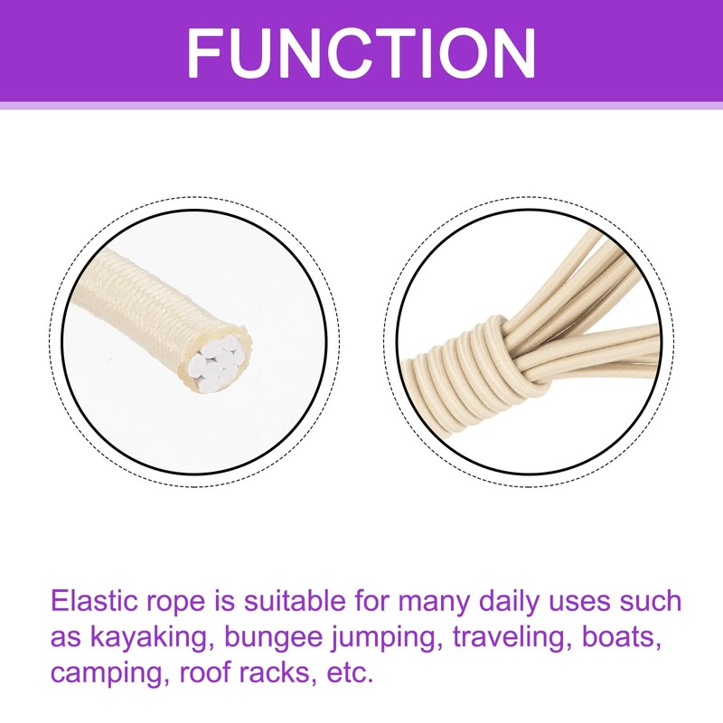 DMiotech 1/8 Inch Shock Cord, 10 Feet Khaki Bungee Cord