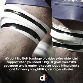d3 Light Rip EAB Spandex Bandage Hand-Tearable Extra Wide White 100mm x 7m (1 Roll) Knee, Shoulder & Elbow Rugby Lineout Lifting Tape & Weightlifting Joint Strapping