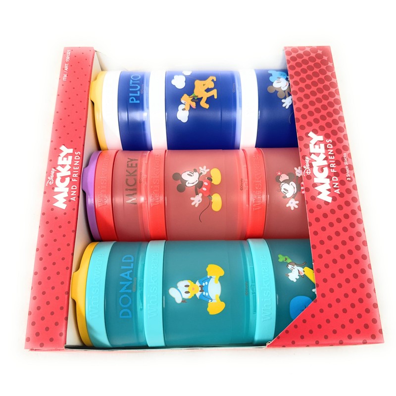 Whiskware Portable Stackable Snack Containers for Kids, Mickey and Friends
