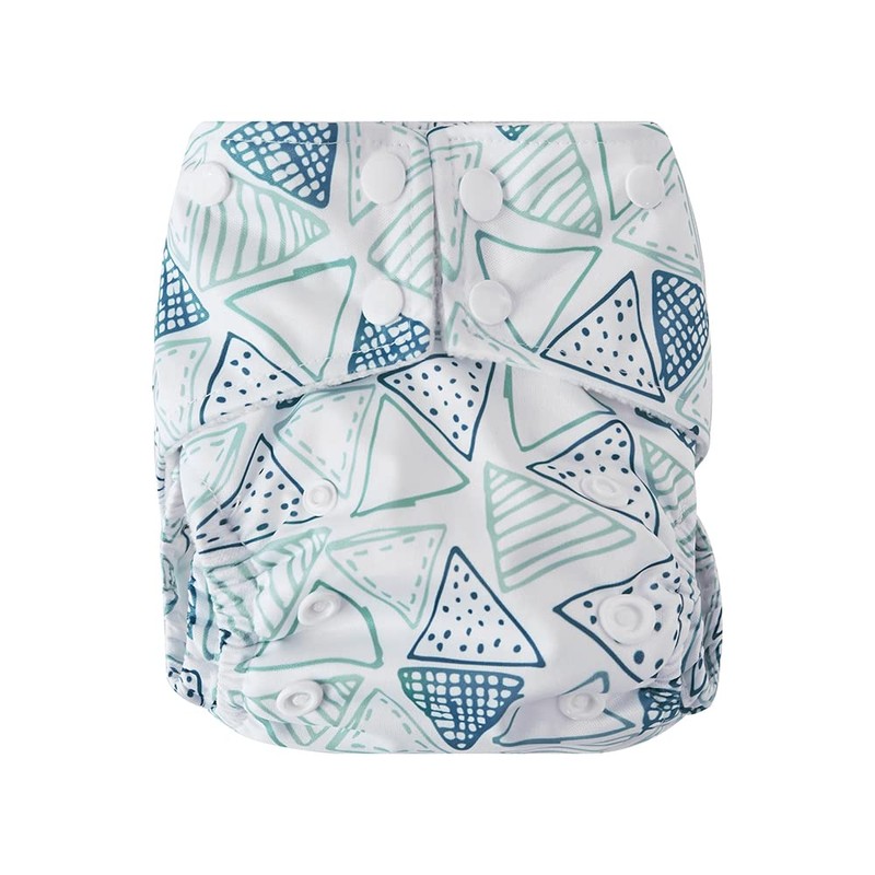 Big Softies Reusable Nappy with Insert Absorber, Geo Triangle