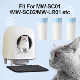 120 Count Cat Litter Box Liners, Durable Drawstring Cat Litter Bags, Heavy Duty, Litter Bags for Self Cleaning Litter Boxes Fit For MW-SC01/MW-SC02/MW-LR01(23" × 14")