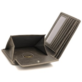 Slim genuine leather wallet especially comfortable simple and extra sturdy #Easycomfort, grey