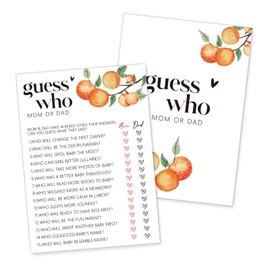Kqfdr Hilarious Baby Shower Games, Guess Who Mommy or Daddy Game, Little Cutie Party Favors, Ice Breaker Activities for Parents-to-Be-30 pcs, 5x7 in - D07