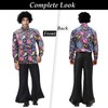 Vercico 70s Fancy Dress Mens, Disco Shirt Mens, 1970s Fancy