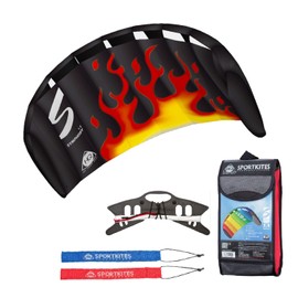 HQ Kites Symphony Beach III 51in (1.3m) Dual Line Parachute Stunt Foil Sport Kite Ready to Fly Outdoor Fun Sports for Boys and Girls Ages 8 and Up – Flame Color