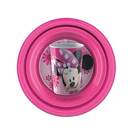 generique Minnie Pink Plastic Dinnerware Set
