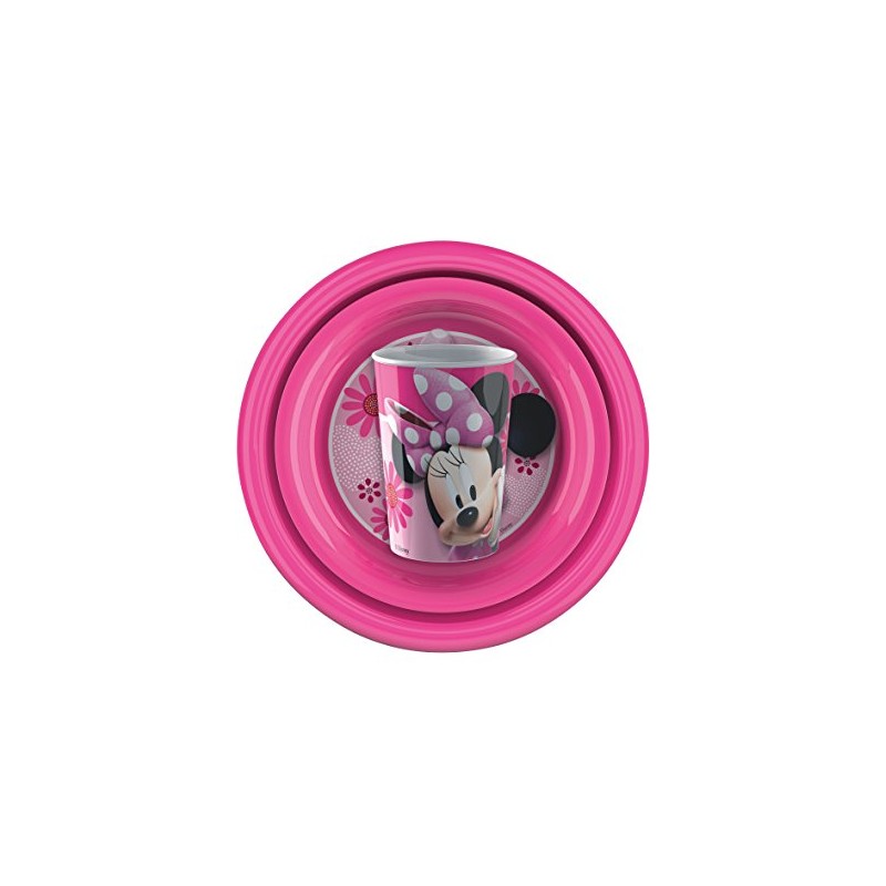 generique Minnie Pink Plastic Dinnerware Set