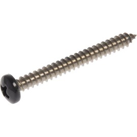 The Hillman Group 44376 8 x 2-1/2-Inch Black Pan Head Phillips Sheet Metal Screw, Stainless Steel, 15-Pack