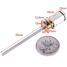 DC 6V Gear Motor with Long Screw Thread Output Shaft (30RPM)