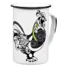 Like Shop Tarro De Peltre Blanco Filo Negro Decorado De