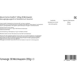 Natural Factors, Super Strength Blueberry Concentrate (Blueberry Extract), 500mg, High Dose, 90 Softgels, Lab-Tested, Soy Free, Gluten Free, Non-GMO