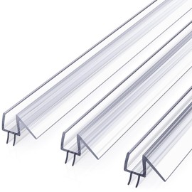 Delamu Shower Door Bottom Seal, 3Pack Shower Door Sweep Strip, 39in Frameless Glass Doors Seal Strip for 3/8'' (10mm) Thick Doors, 39'' x 0.39'' Showers Water Guard Barrier