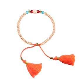 KELITCH New Wood Bead Friendship Bracelet Handmade Beach Tassel Bracelet