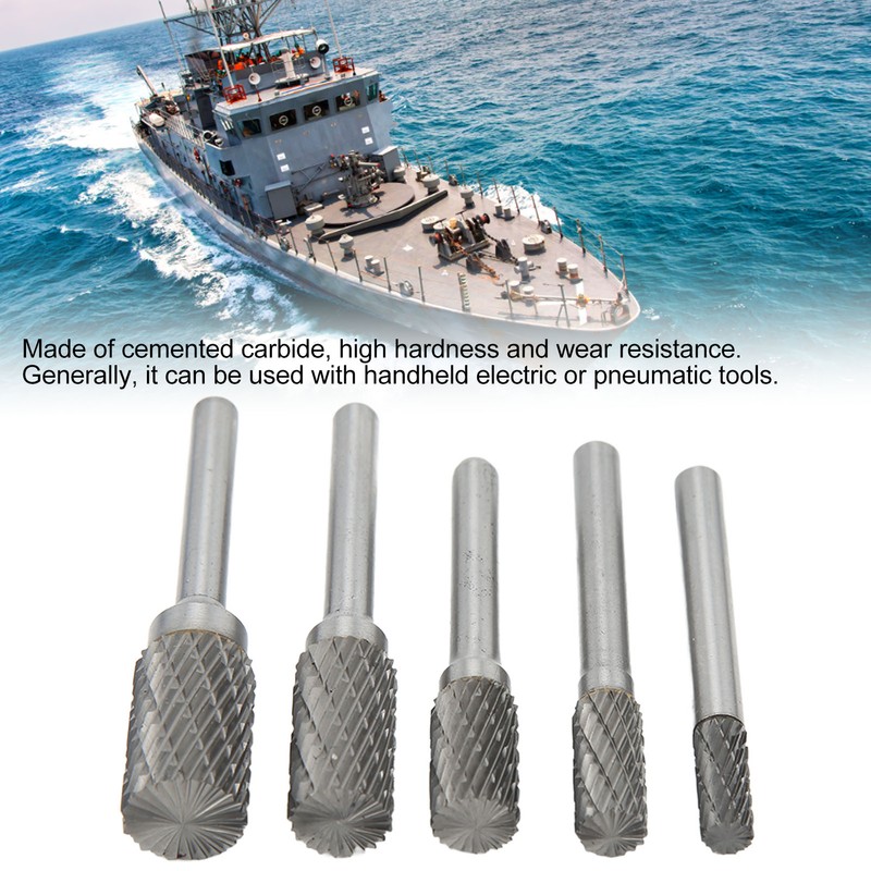 Double Cut Carbide Burrs Rotary Files Set 6mm Shank for