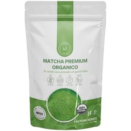 TÉ MATCHA PREMIUM ORGÁNICO UJI FUJIRO AUTENTICO JAPONÉS (70g) Rendimiento 140 porciones Ceremonial-Premium, 100 Puro, Sin Azúcar, certificado USDA y