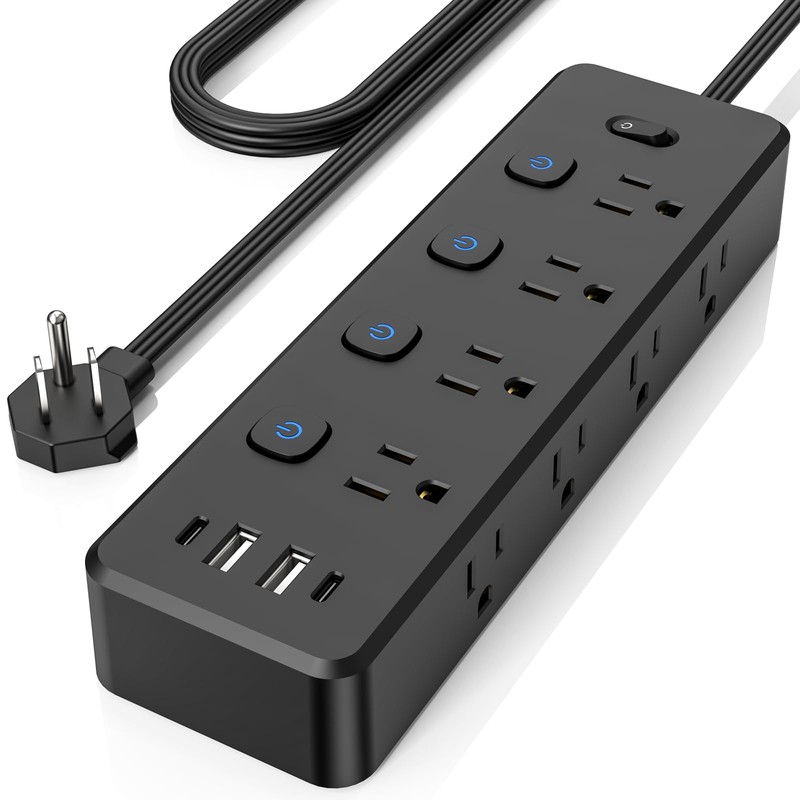FANDBO 12 en 1 Multicontacto Regleta Extension Electrica con Protector