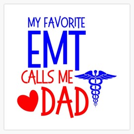 My Favorite Amr EMT Calls Me Dad for Men Father Gift Sticker Bumper Sticker Vinyl Decal 5"