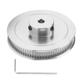 Synchronous Wheel 5 mm Bore 80 Teeth GT2 Timing Belt Pulley Double Flange Alloy Steel for Milling Machines Gear Forming Machines Drills Silver