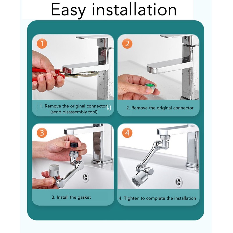 Faucet Extender Rotatable Extension Faucet Light Weight Universal Robotic Arm