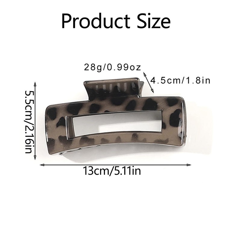 Ling & Bai 4Pcs Large Hair Claw Clips Fashion Leopard