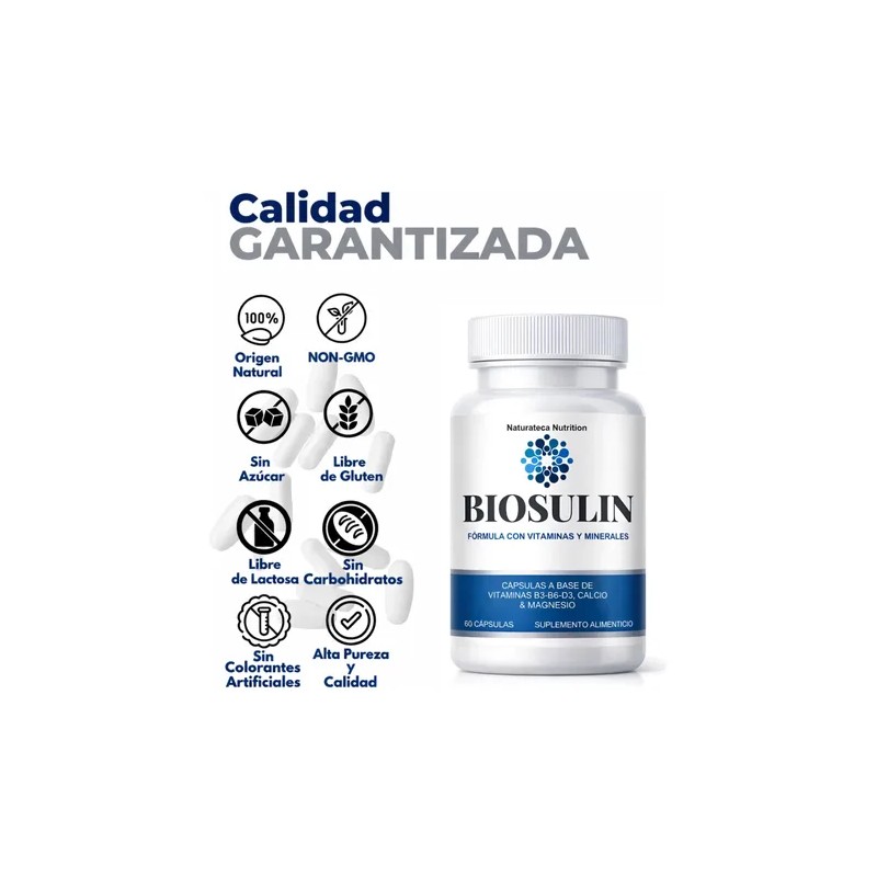 Biosulin 60 Cápsulas Vitaminas Calcio Magnesio